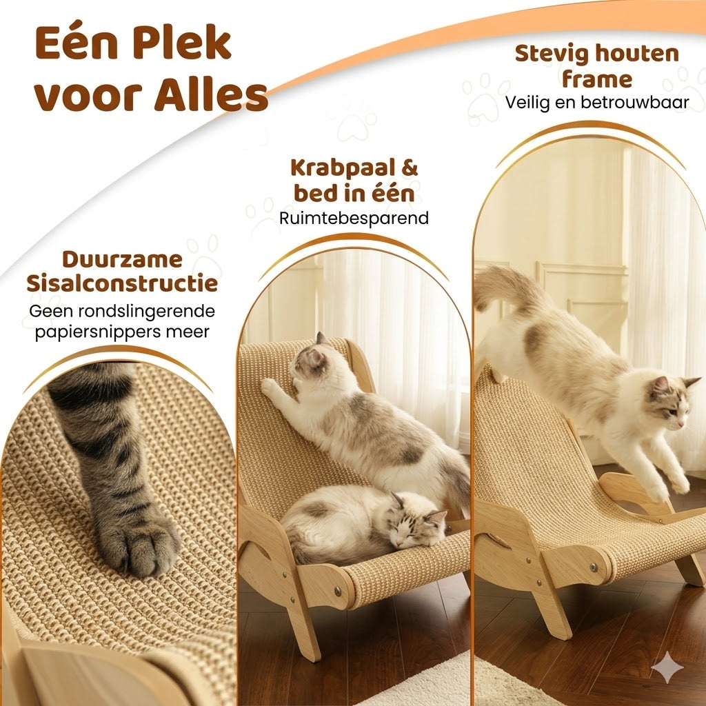 2-in-1 Sisal krabpaal voor katten