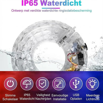 LED wielnaafverlichting voor nachtritten