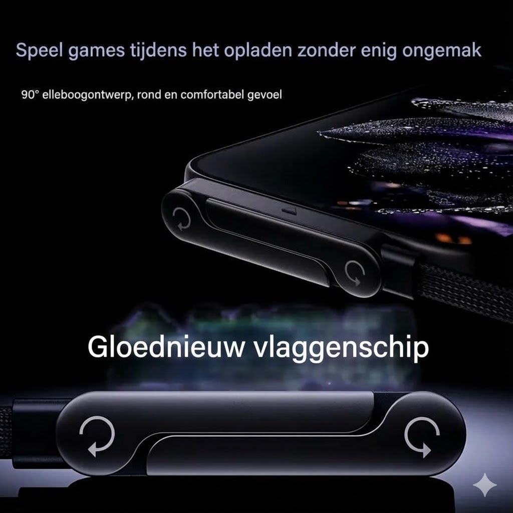 2-in-1 Snellaadkabel met Houder