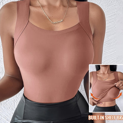 Thermische Tanktop met Ingebouwde BH (U-Hals)