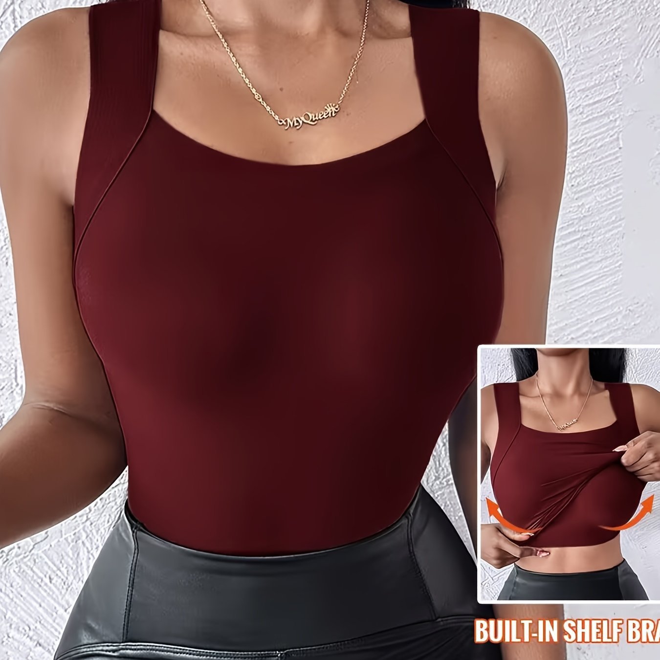 Thermische Tanktop met Ingebouwde BH (U-Hals)