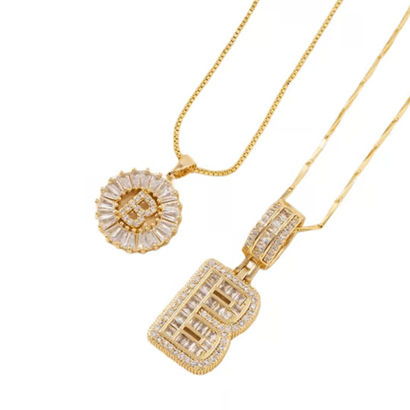 Gouden alfabet hanger ketting