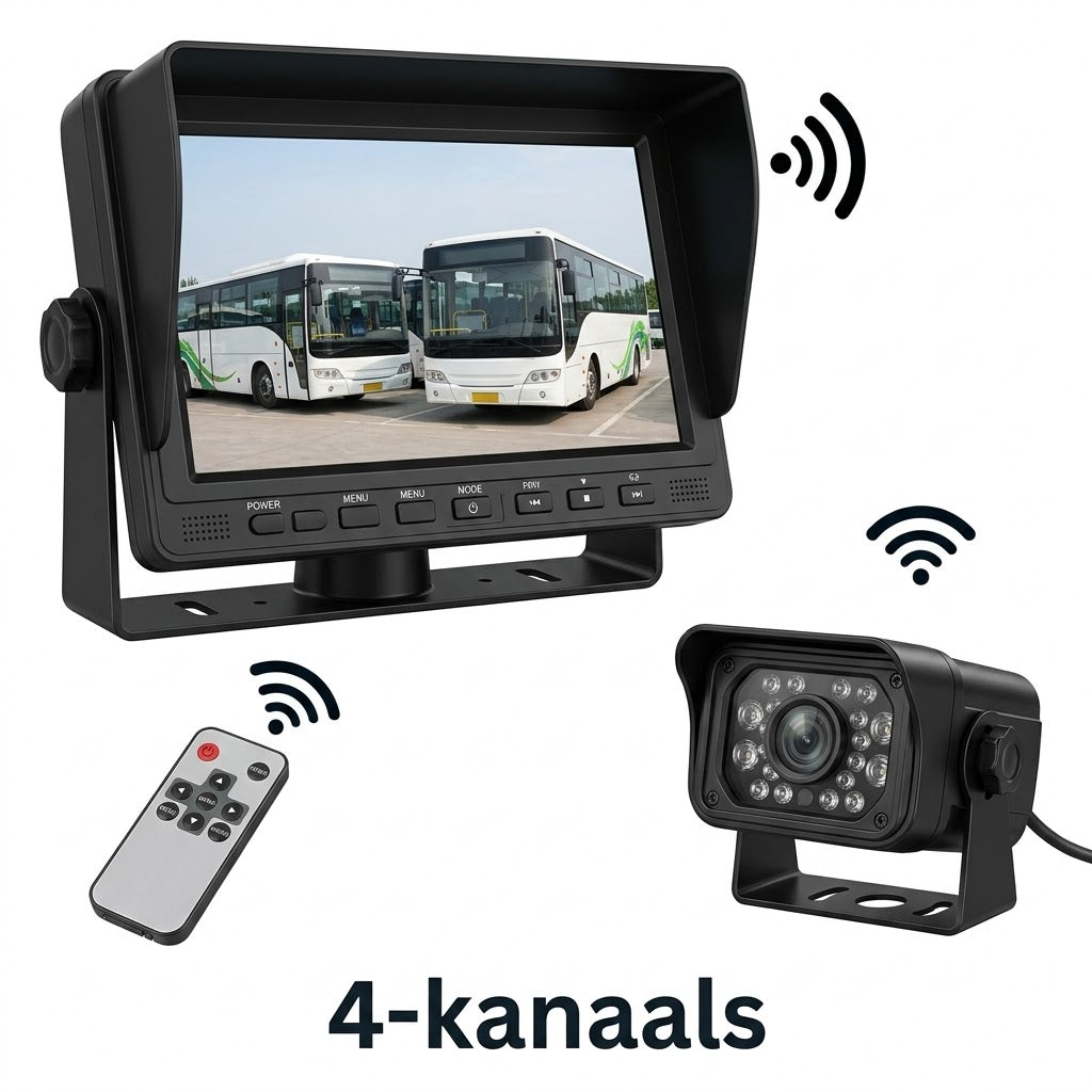 Hoogwaardig draadloos achteruitrijcamera-systeem met een 7-inch breedbeeldmonitor