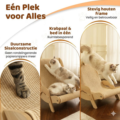 2-in-1 Sisal krabpaal voor katten