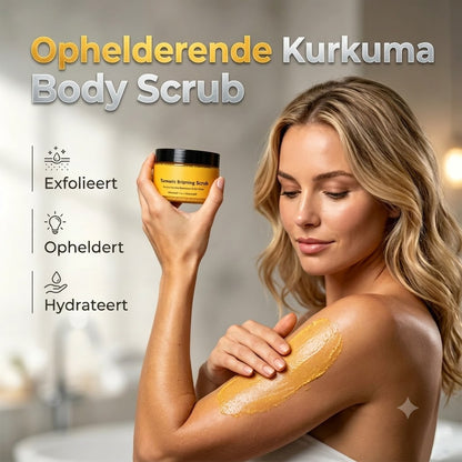 Kurkuma-bodyscrub stimuleert de huid met milde exfoliatie en diepe hydratatie