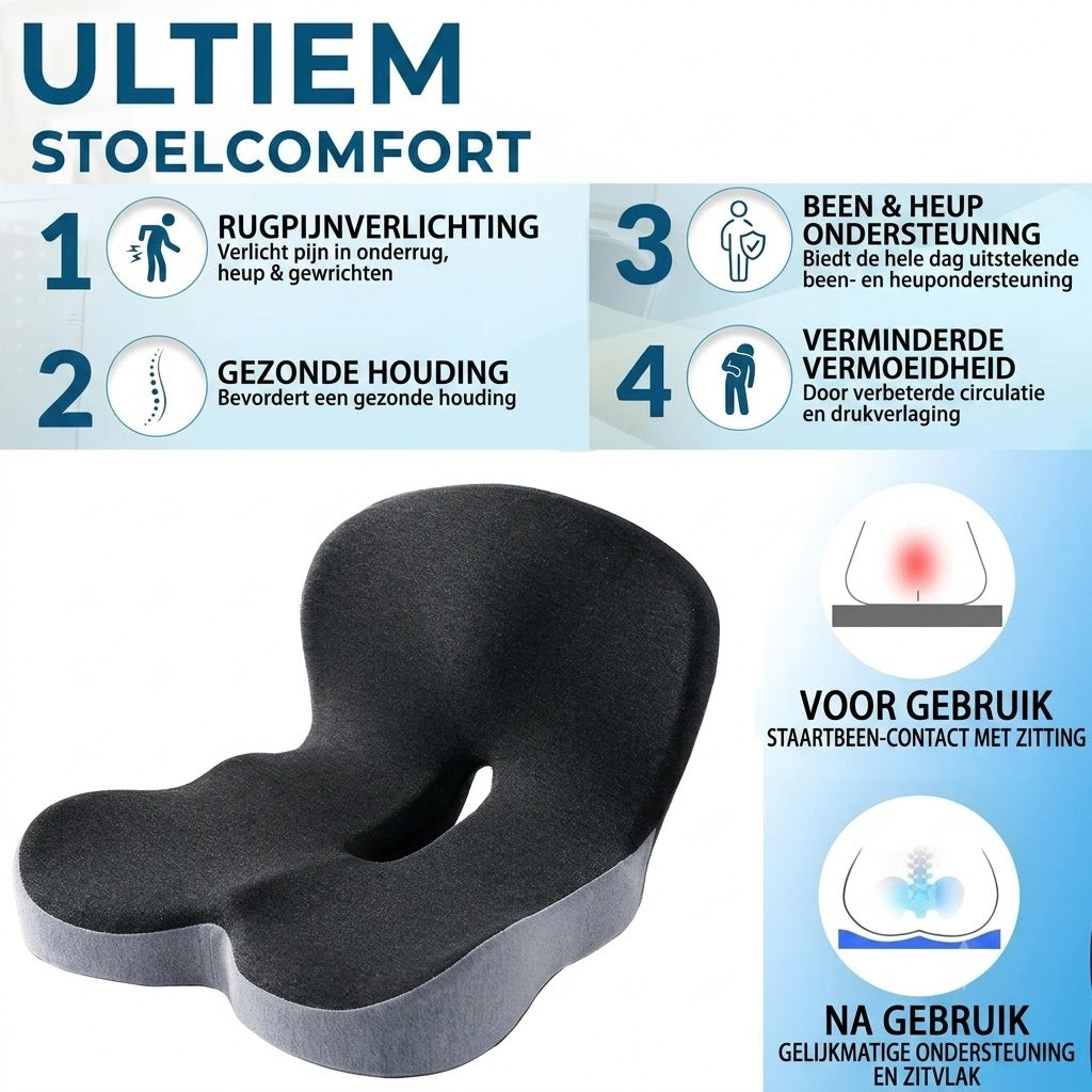 Antislip zitkussen van traagschuim