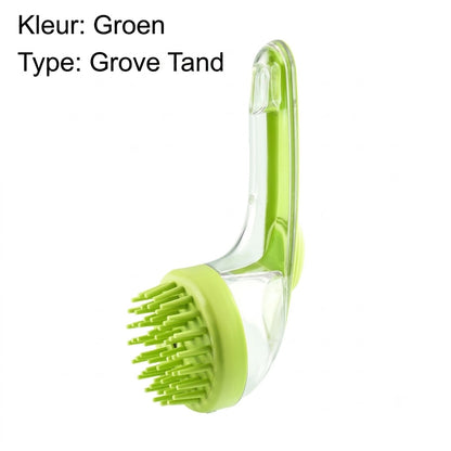 Huisdieren Badborstel met Lange Steel & Shampoodispenser
