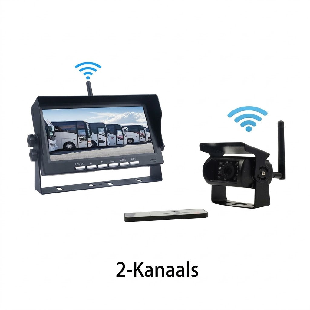 Hoogwaardig draadloos achteruitrijcamera-systeem met een 7-inch breedbeeldmonitor