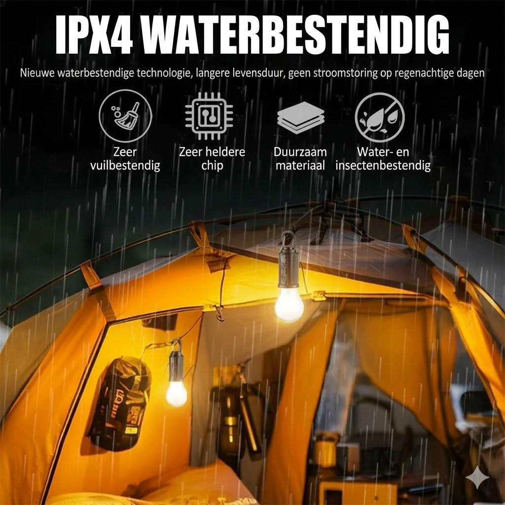 Zonne-energie tentverlichting（Via USB oplaadbare LED-kampeerlantaarn）