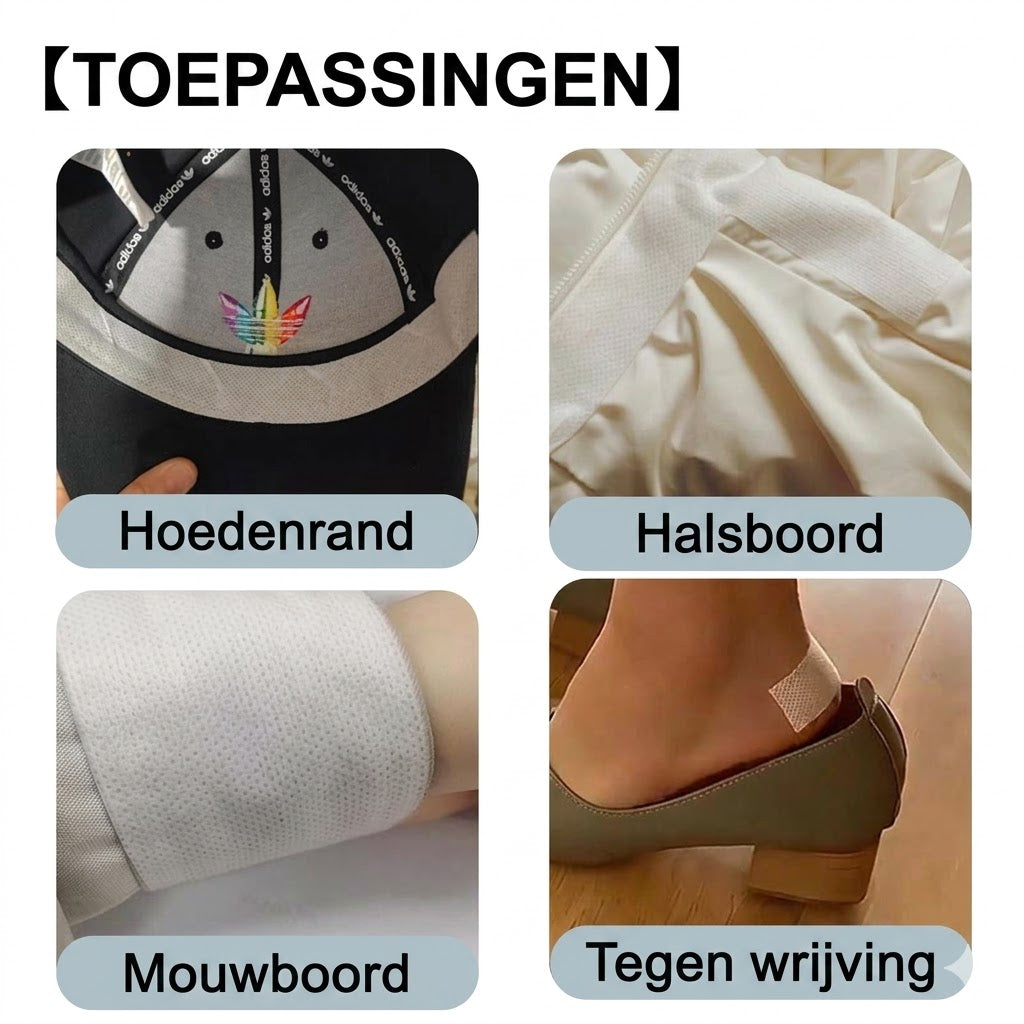Onzichtbare wegwerpbare zweetvoeringen voor kraag en manchetten