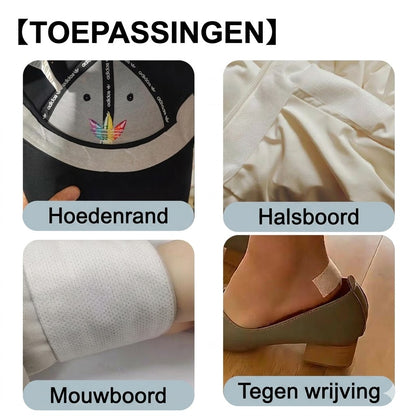 Onzichtbare wegwerpbare zweetvoeringen voor kraag en manchetten