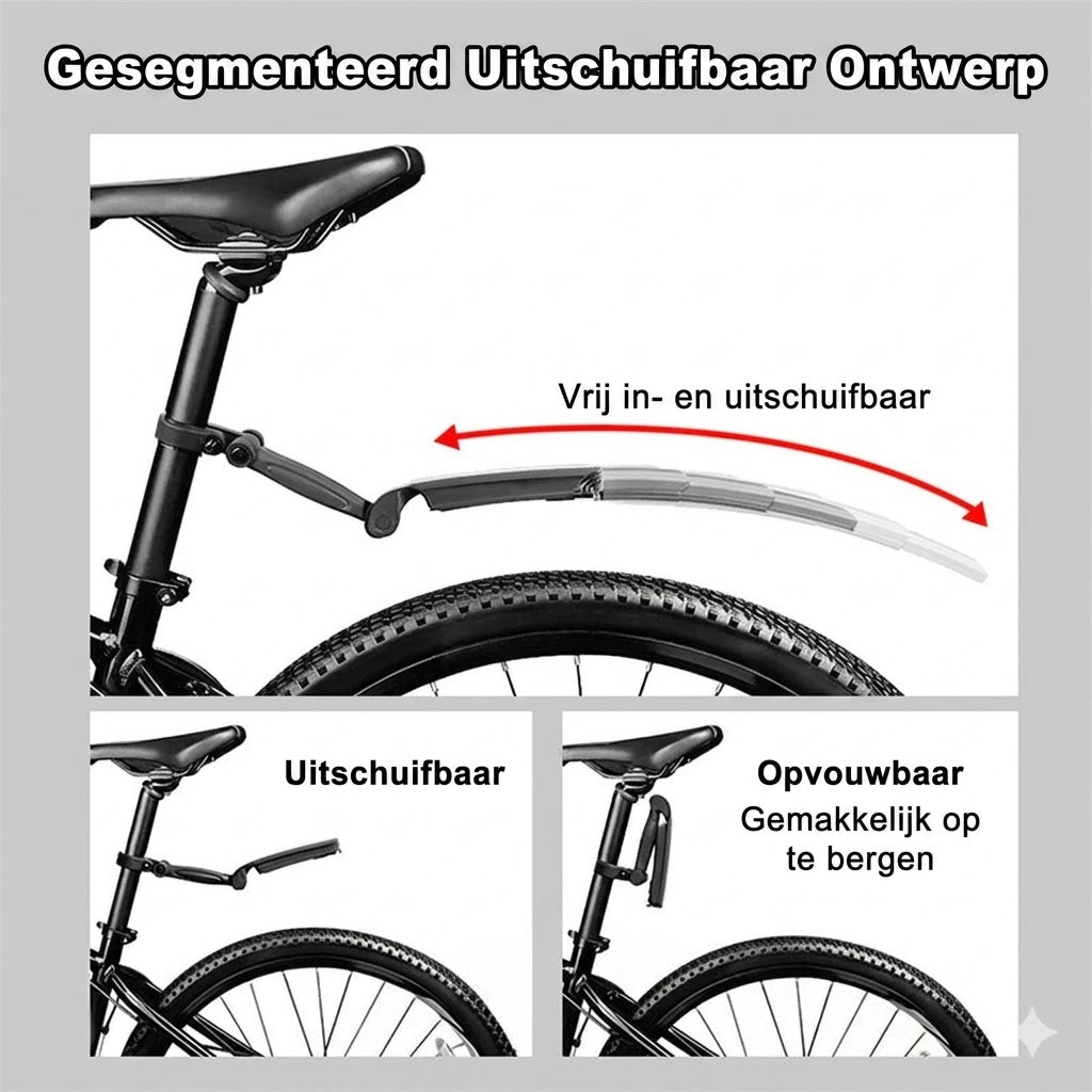 Intrekbare & Verstelbare Spatbordset voor de Fiets