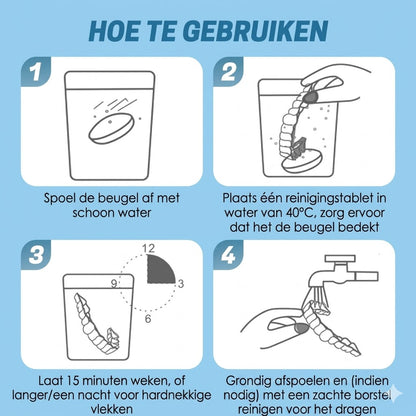 Reiniger Tabletten voor Beugels tegen Geur & Vlekken（10 Stuks Per Set）