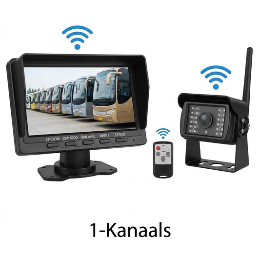 Hoogwaardig draadloos achteruitrijcamera-systeem met een 7-inch breedbeeldmonitor