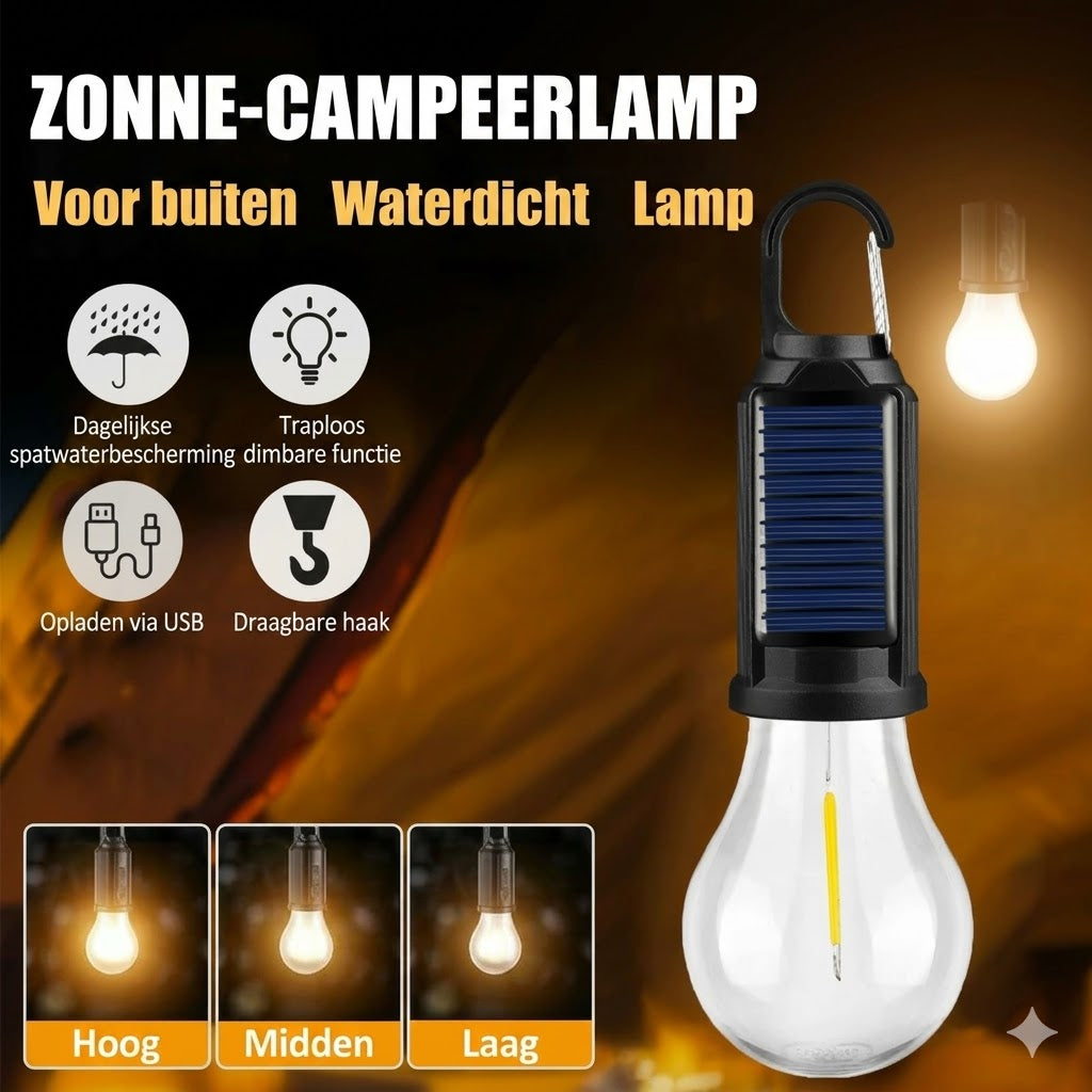 Zonne-energie tentverlichting（Via USB oplaadbare LED-kampeerlantaarn）