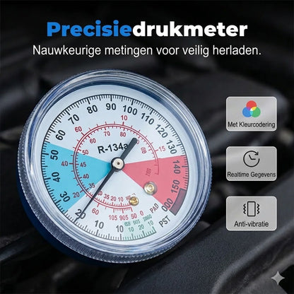 R134a AC-vulslang met manometer