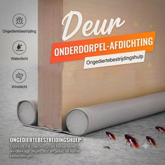 Afdichtstrip voor deurbodem voorkomt dat insecten tocht en lawaai de kamer binnenkomen