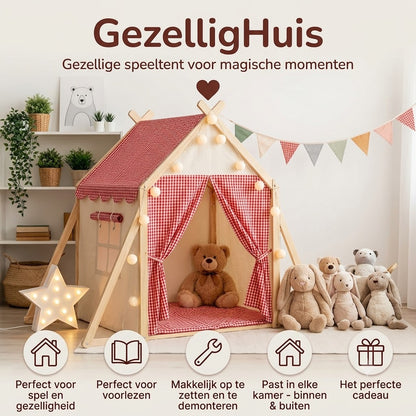 CozyHouse speeltent voor kinderen in huisvorm