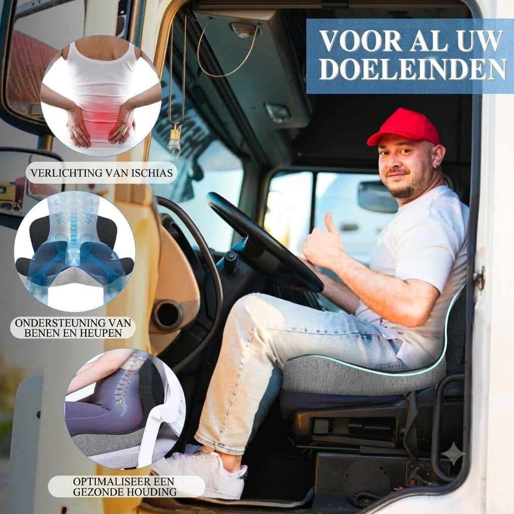 Antislip zitkussen van traagschuim