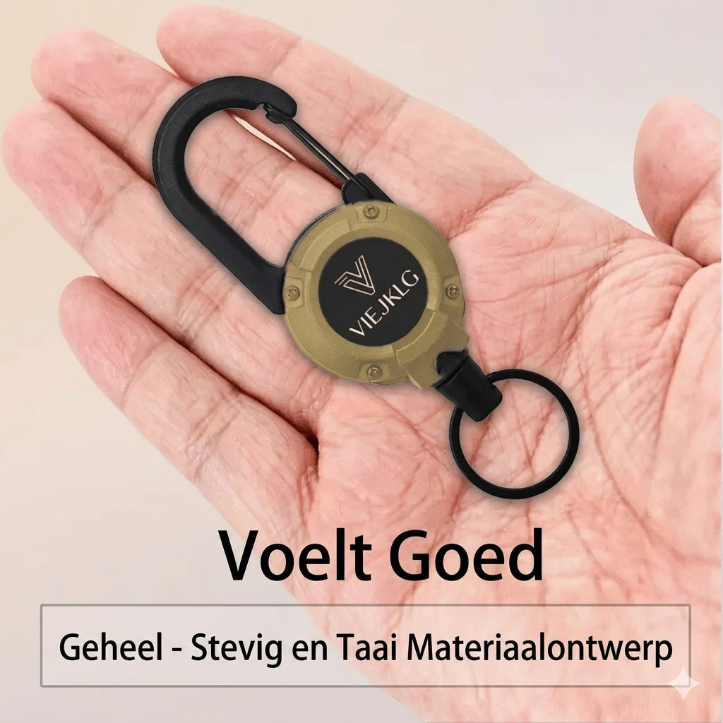 Nieuwe multifunctionele 3-in-1 karabijnhaak met intrekbare koordhouder