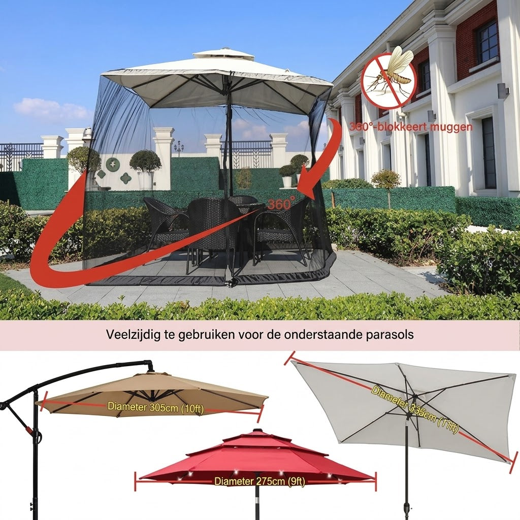 Parasol-tafelscherm