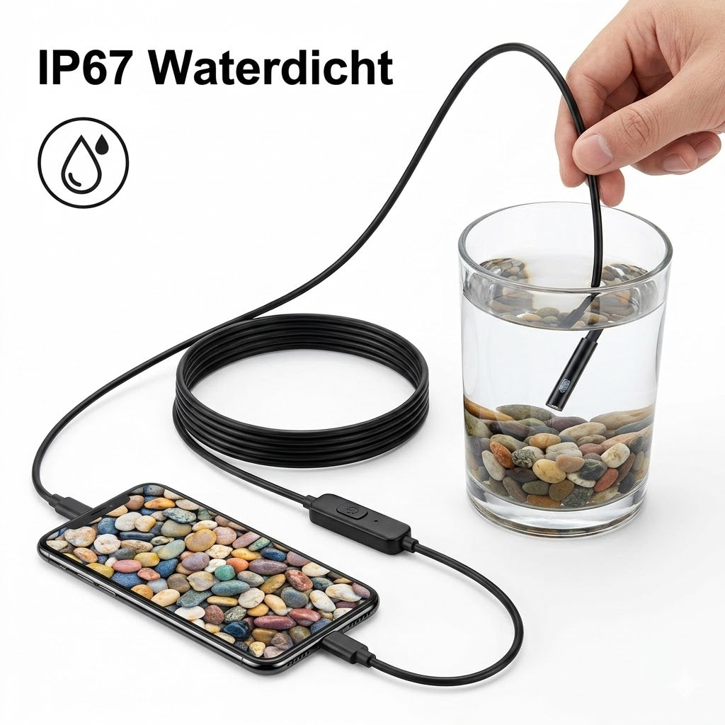 Universele 3-in-1 endoscoopcamera met IP67 waterdichte sonde