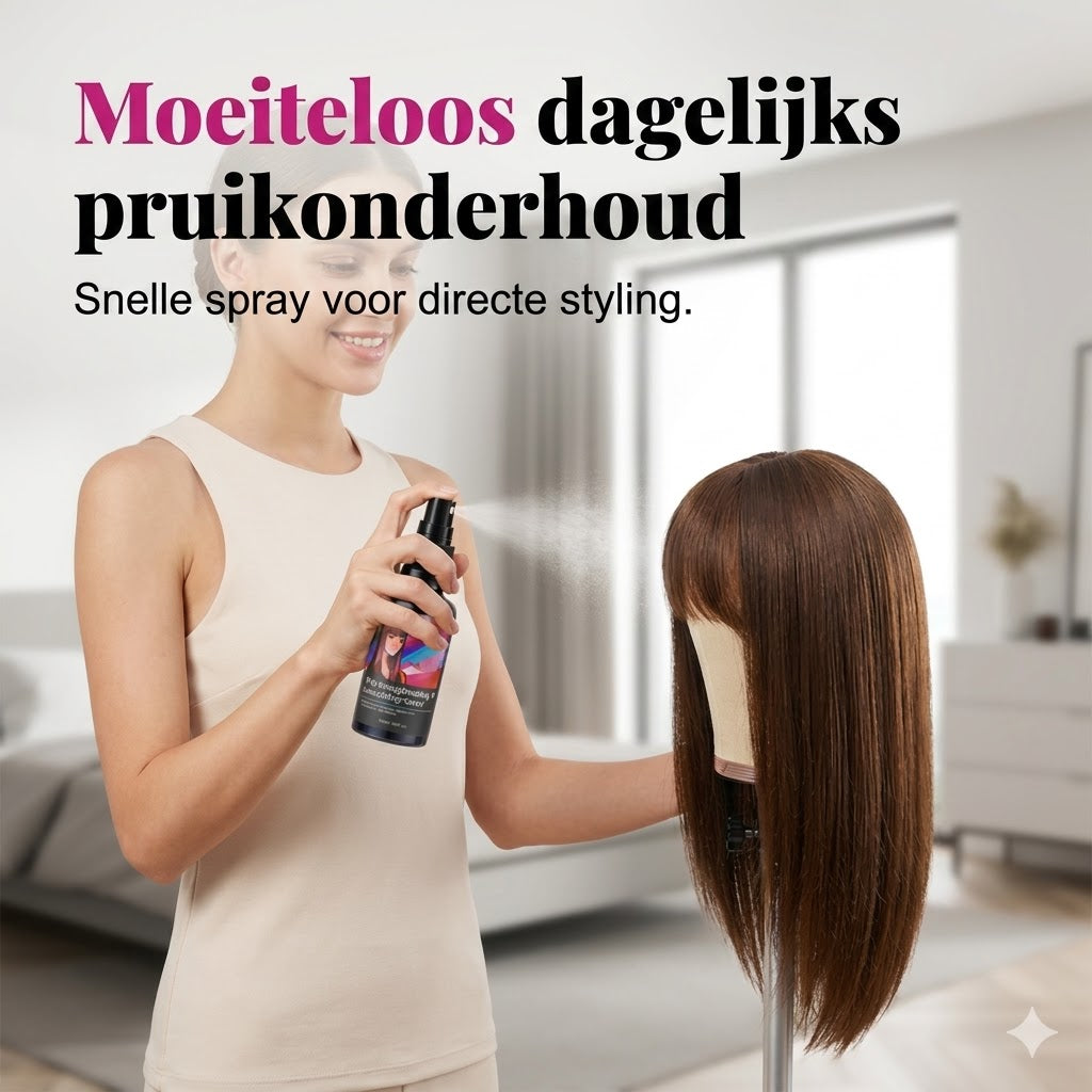 Haarspray voor het steil maken en gladmaken van pruiken