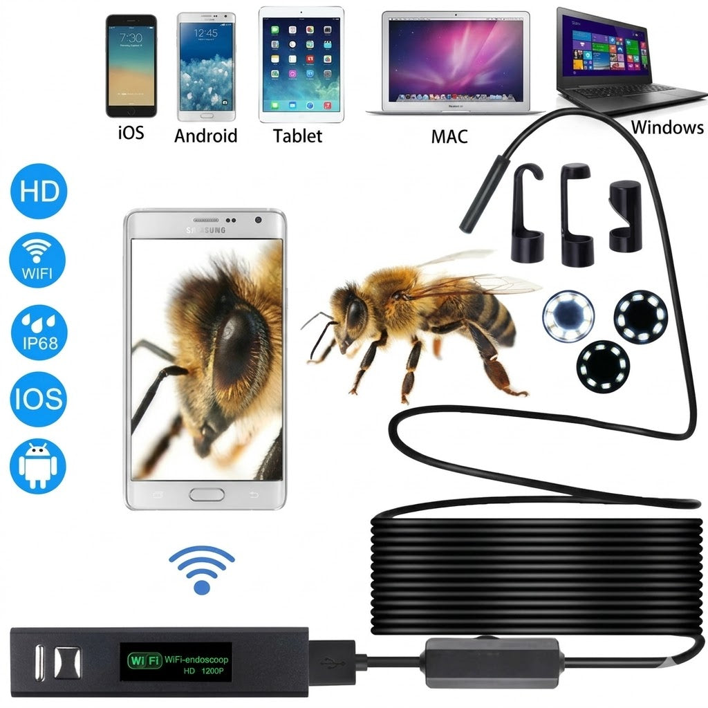 Universele 3-in-1 endoscoopcamera met IP67 waterdichte sonde