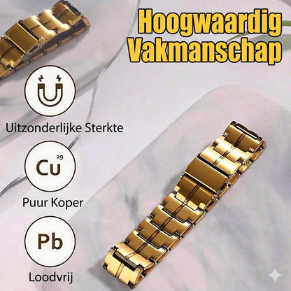 Retro herenarmband met kruis en dubbele rij magnetische sluiting