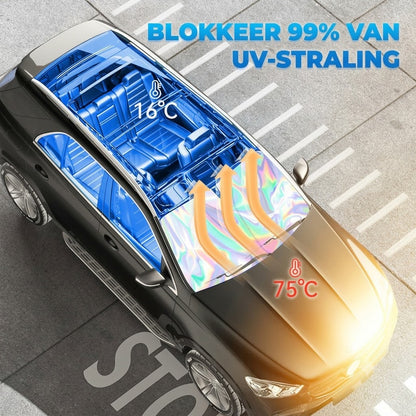 Zonnescherm voor de autoruit met reflecterende aluminium coating tegen extreme hitte