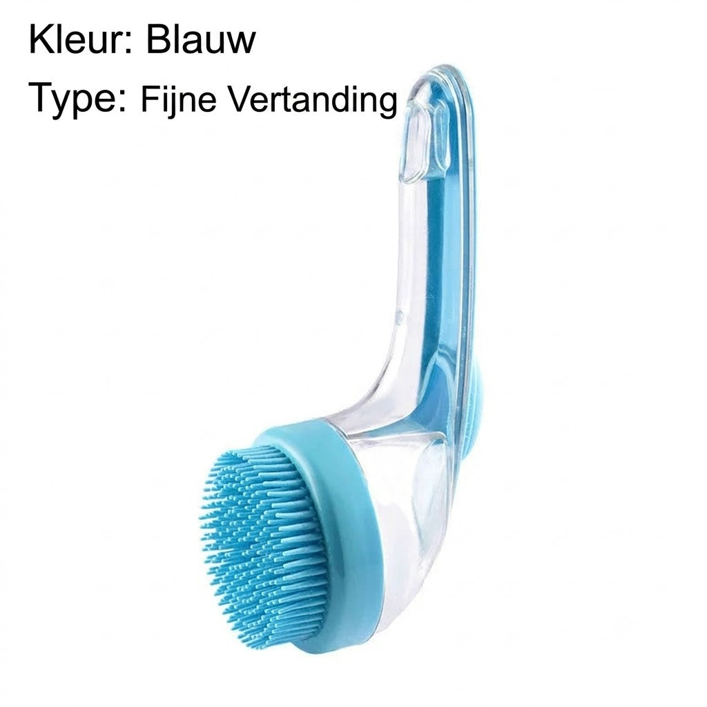 Huisdieren Badborstel met Lange Steel & Shampoodispenser