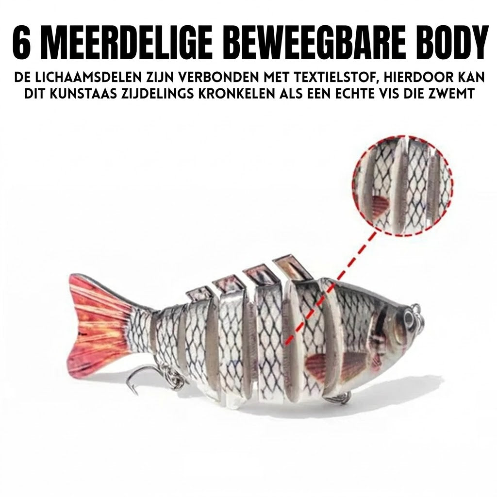Multi-gesegmenteerd bionisch zwemmend kunstaas
