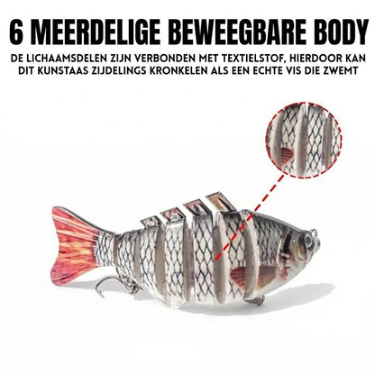 Multi-gesegmenteerd bionisch zwemmend kunstaas