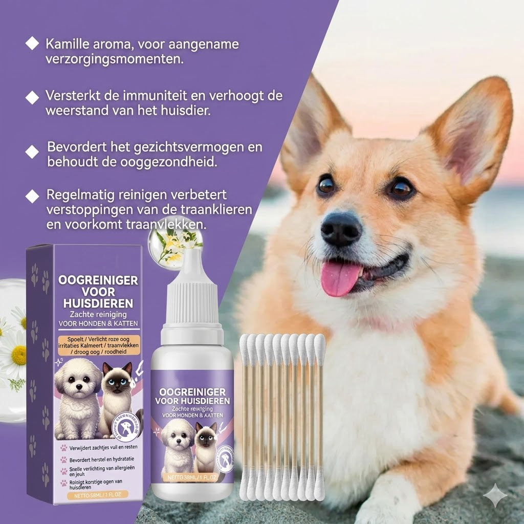 Milde oogspoeling voor honden en katten