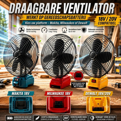 VoltAir Pro portabele ventilator op gereedschapsaccu