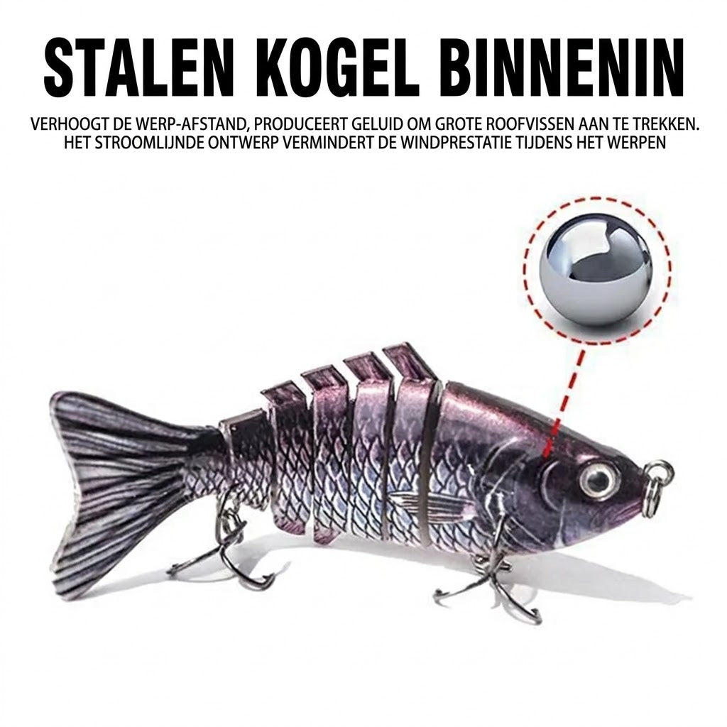 Multi-gesegmenteerd bionisch zwemmend kunstaas