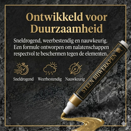 Gouden grafsteenmarker voor restauratie