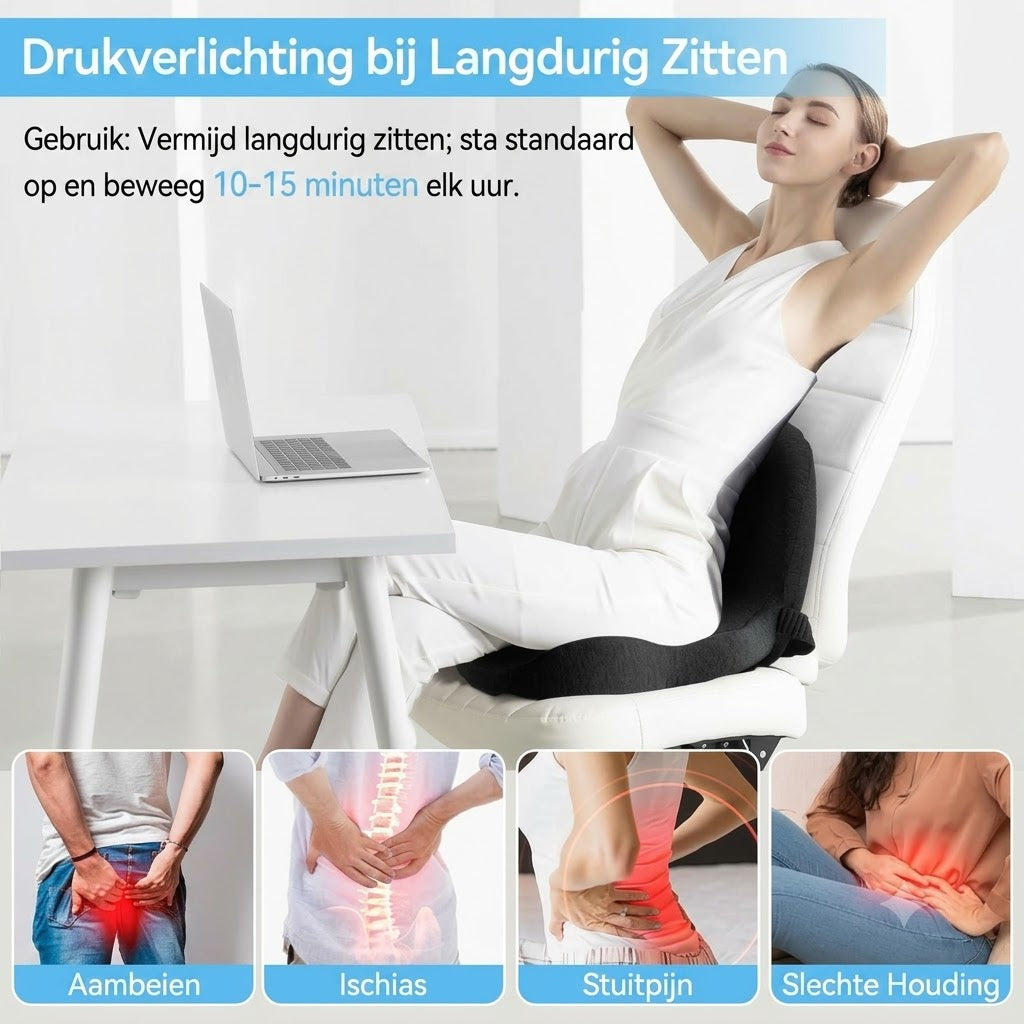 Antislip zitkussen van traagschuim