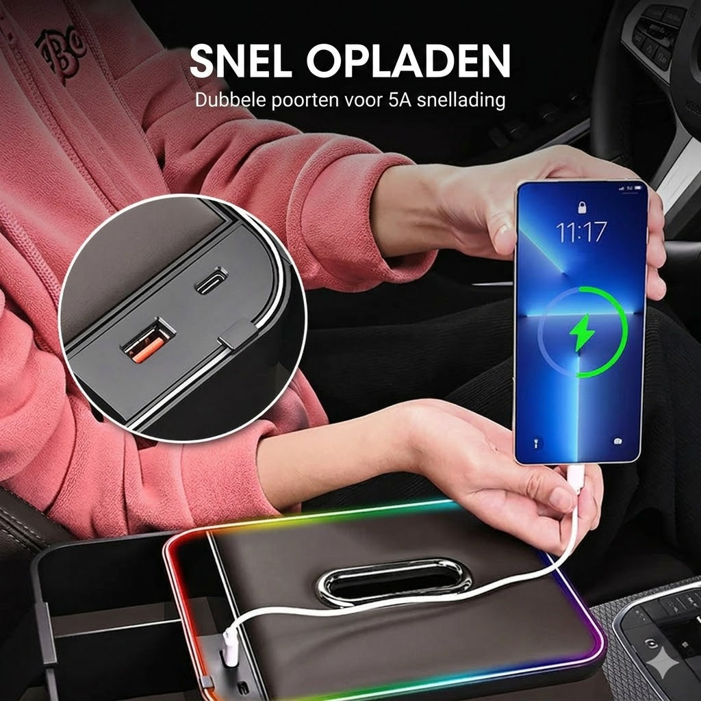 Armsteun opbergdoos met LED-sfeerverlichting