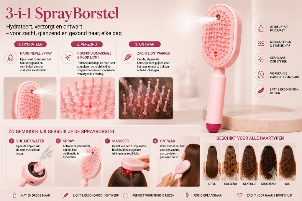 SprayBrush elektrische sprayborstel met nano mist