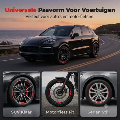 Reflecterende velgstrepen voor autowielen