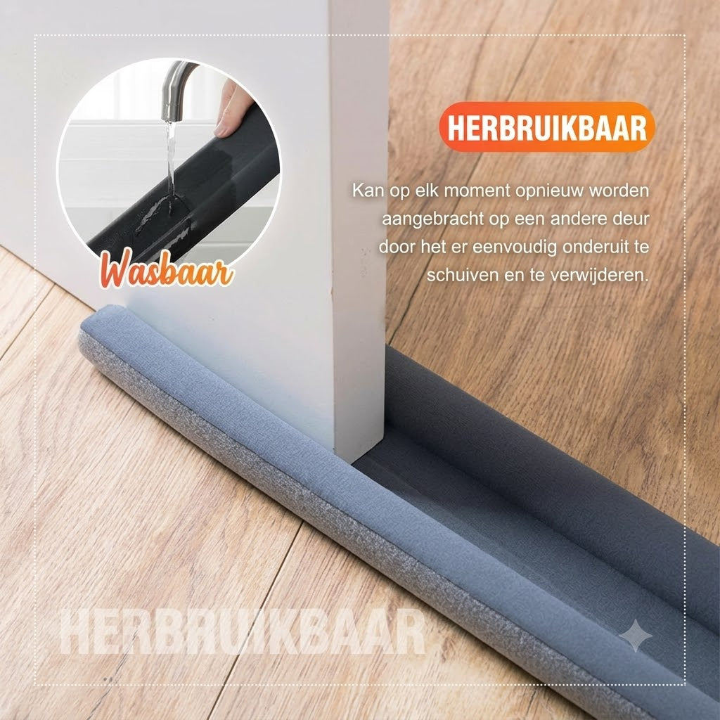 Afdichtstrip voor deurbodem voorkomt dat insecten tocht en lawaai de kamer binnenkomen