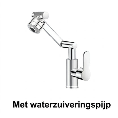 1080° draaibare kraan, geen spatten, twee waterstanden