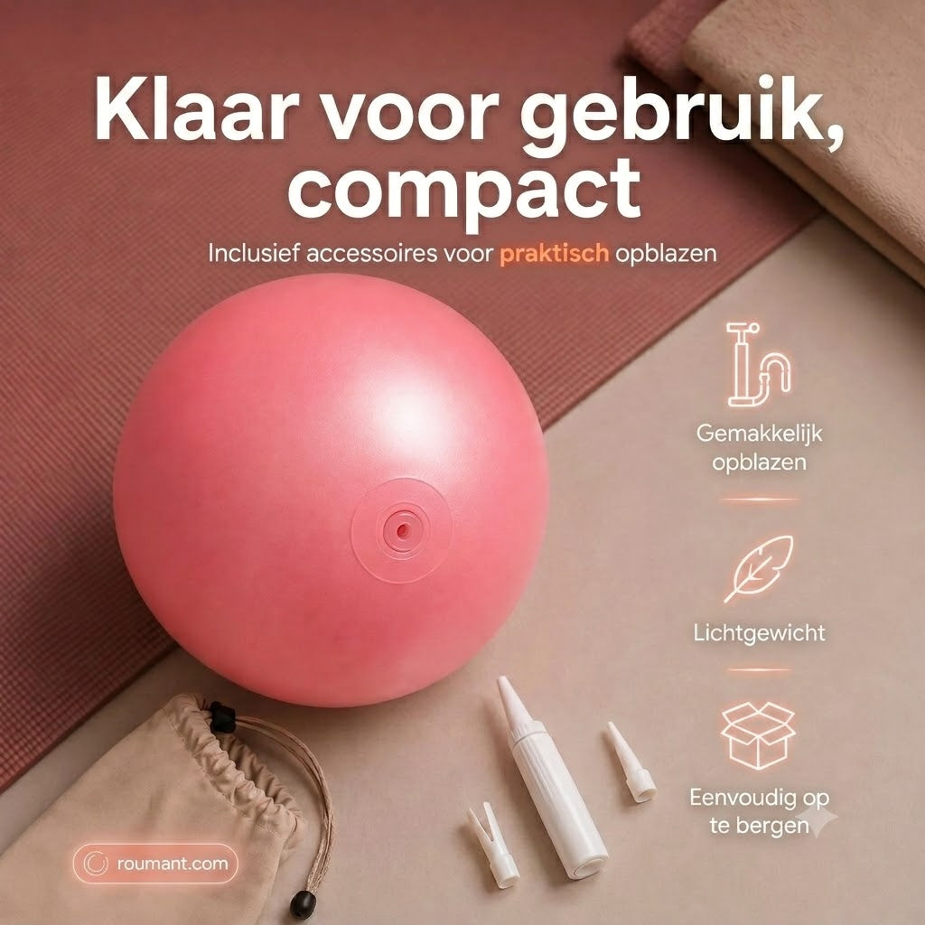 Pilatesbal 15 cm – explosieveilig, honingraat antislip, draagbaar