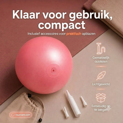 Pilatesbal 15 cm – explosieveilig, honingraat antislip, draagbaar