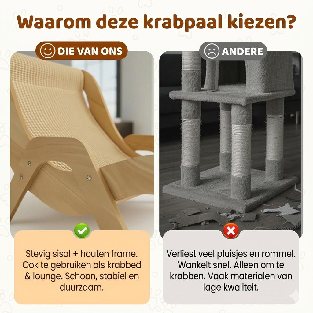 2-in-1 Sisal krabpaal voor katten