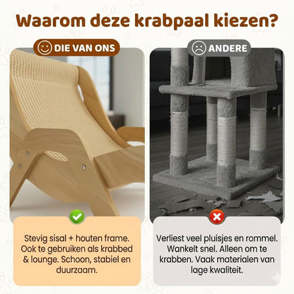 2-in-1 Sisal krabpaal voor katten