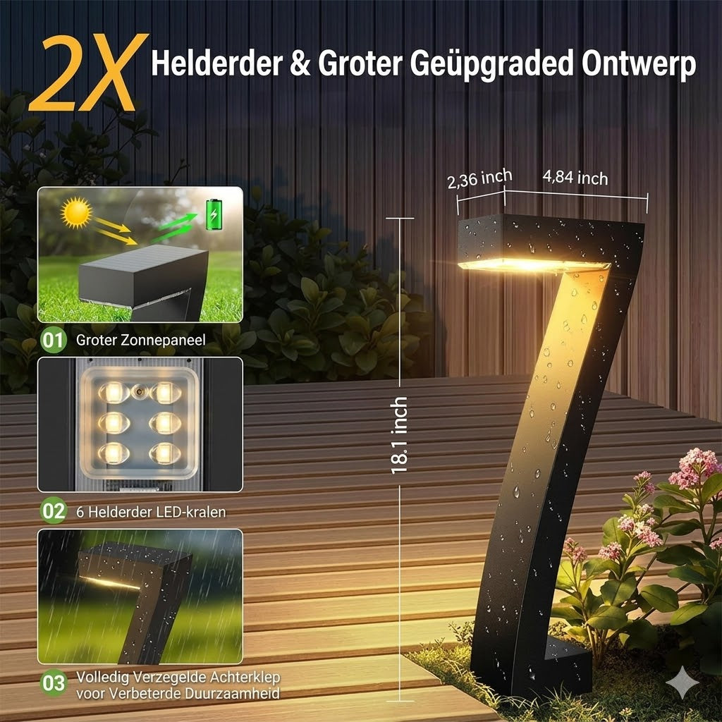 Creatieve, waterdichte padverlichting op zonne-energie