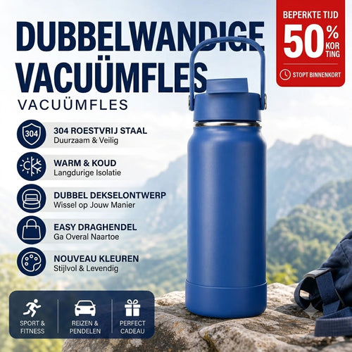 Vacuümgeïsoleerde Roestvrijstalen Drinkbeker met Lekvrij Deksel en Rietje
