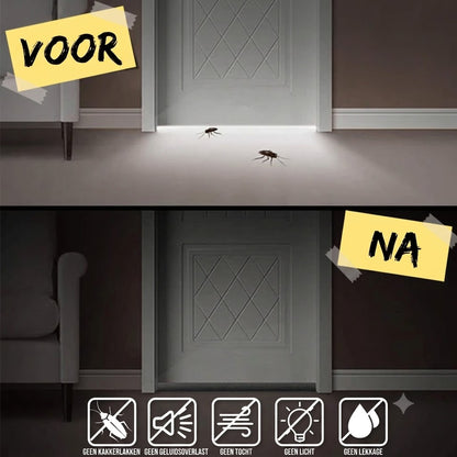 Afdichtstrip voor deurbodem voorkomt dat insecten tocht en lawaai de kamer binnenkomen